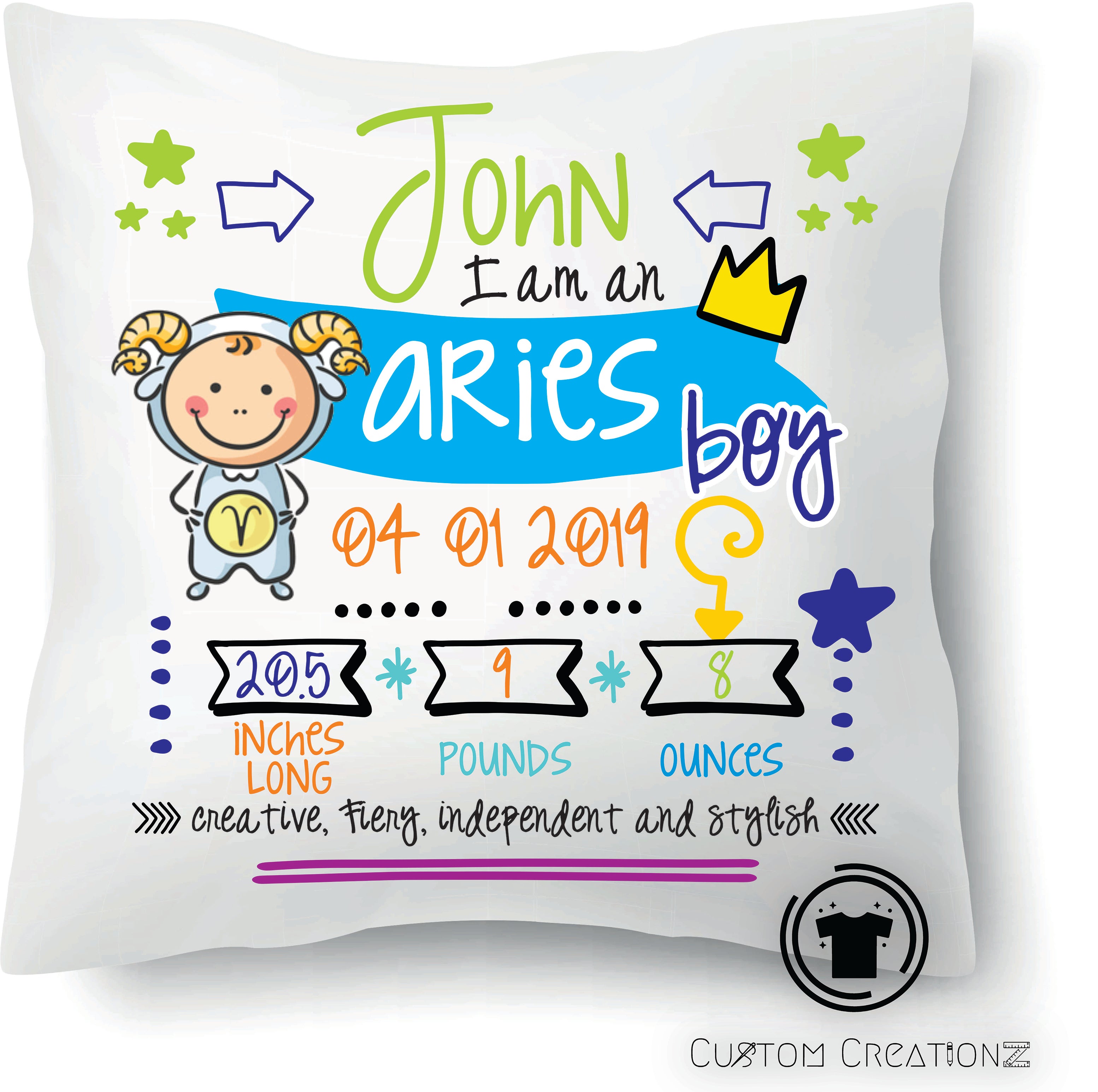Baby Boy Zodiac Pillows