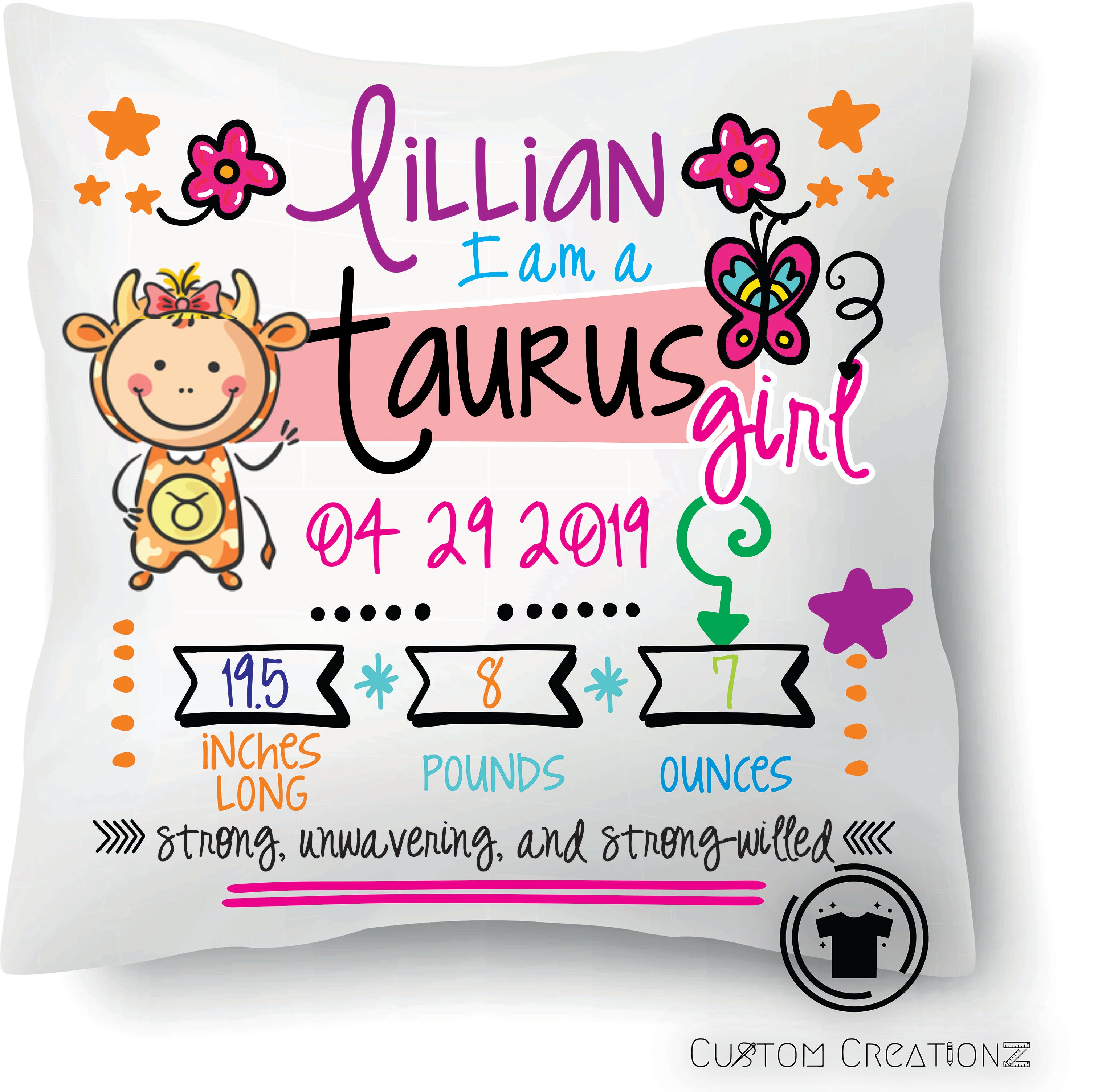 Baby Girl Zodiac Pillows
