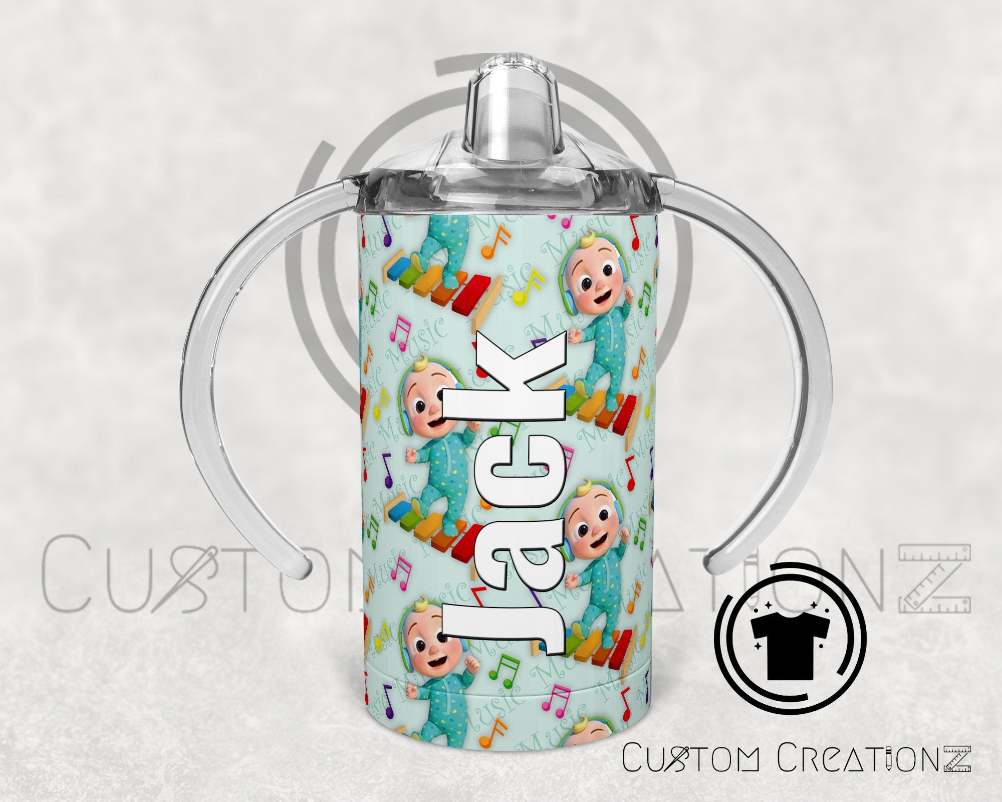 Cocomelon Toddler Sippy Cup Tumbler Cup ADD Name for FREE sublimation