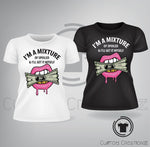 Women's short sleeved T-shirt spoiled independent strong pink lips Money