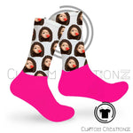 Cartoon moji emoji face  socks- custom printed