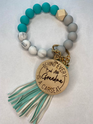 Wristlet - keychain - stretch - fun - stylish - trendy - trend setter- gift - mom - grandma - personalize - beads - silicone